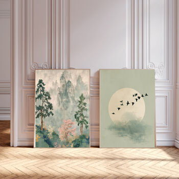 Set Of Two Japanese Dreamy Landscape Art Prints, 2 of 4