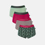 Women's 'Forest Berry' Four Pack Bamboo Hipster Briefs, thumbnail 1 of 8