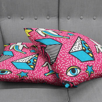Cushion Cover Geometric Icons On The Pink, 4 of 7