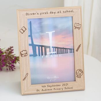 Personalised Wooden First Day At School Frame, 2 of 6