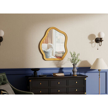 70x80 Cm Wall Mirror Vintage Gold Accent Mirror, 3 of 11