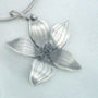 Flower Shaped Small Silver Pendant, thumbnail 1 of 4