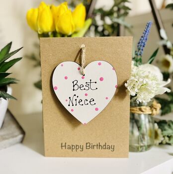 Personalised Niece Birthday Wooden Keepsake Card, 2 of 2