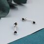 Sterling Silver Double Black Cz Ear Jacket, thumbnail 4 of 12