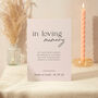 In Loving Memory Wedding Sign A4 Sign Blush Script, thumbnail 1 of 5