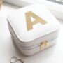 White With Gold Letter Jewellery Travel Storage, thumbnail 1 of 2