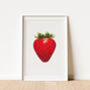 Strawberry Gold Leaf Watercolour Print, thumbnail 8 of 8