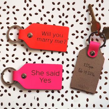 Personalised Message Engraved Leather Key Fob, 5 of 8