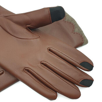 Beatrice. Women's Leather Touchscreen Gloves, 8 of 12