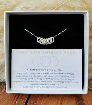 Handmade Sterling Silver 60th Birthday Necklace, 4 of 11