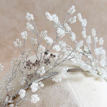 Silver Gypsophila Bridal Crown, 3 of 6