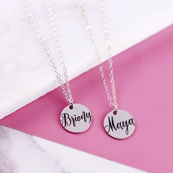 Sterling Silver Engraved Name Necklace, 11 of 12