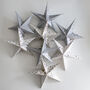 Eight Silver And White Paisley Mini Paper Star Lanterns, thumbnail 1 of 4
