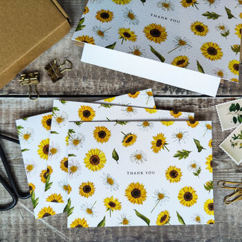 Sunflower Thank You Cards And Envelopes, 3 of 6