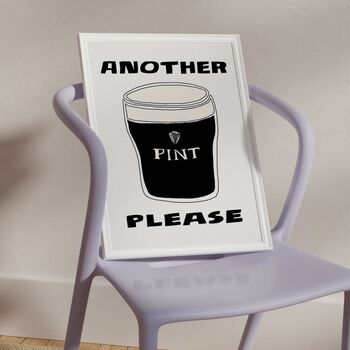 Another Pint Please Guinness Inspired Beer Wall Art, 4 of 5