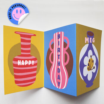 Personalised Card, Three Panel Fold Out Design, Includes Free Postage, 2 of 3