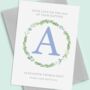 Blue Wreath Personalised Baptism Card, thumbnail 1 of 1