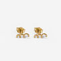 Cluster Stud Earrings With Three Tiny Round Stones, thumbnail 2 of 3