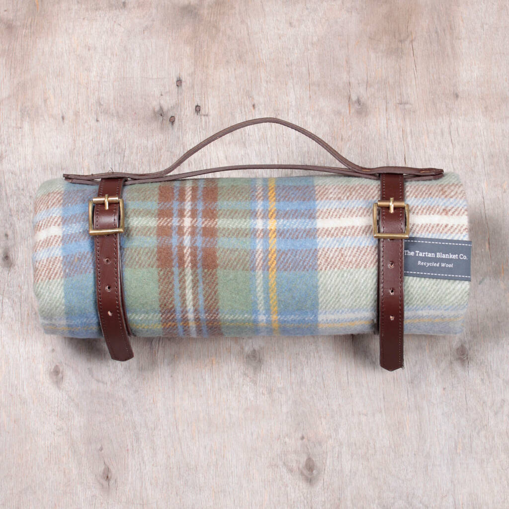 personalised recycled wool tartan picnic blankets by the tartan blanket