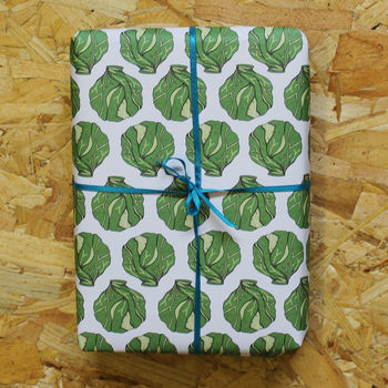 Luxury Brussel Sprout Christmas Gift Wrap, 2 of 3