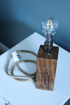 Personalised Wooden Engraved Lamp Stand, 12 of 12