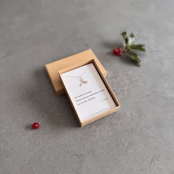 Christmas Holly Sterling Silver Necklace, 5 of 10