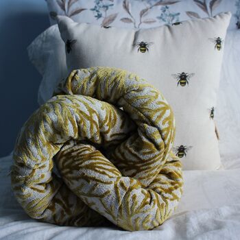 Handmade Repurposed Fabric Bumble Bee Cushion, 5 of 6