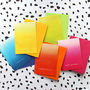 Set Of Five Vibrant Ombre Foiled Notecards, thumbnail 1 of 2