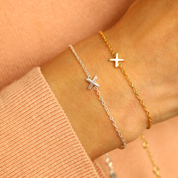Kiss 'X' Bracelet In Silver Or 18ct Gold Vermeil Plated, 2 of 5