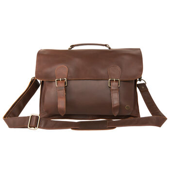 Personalised Leather Classic Messenger Satchel, 3 of 12