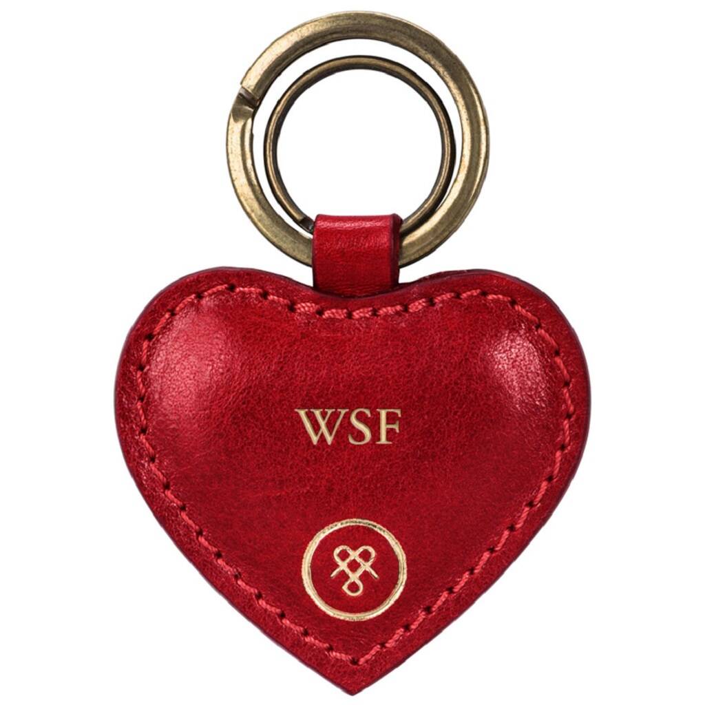Red Heart Shaped Leather Key Ring. 'The Mimi' By Maxwell Scott Bags ...