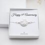 14th Wedding Anniversary – Gift For Wife, Sterling Silver Bracelet, Ivory Anniversary Gift, thumbnail 1 of 6