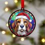 Beagle In Santa Hat Suncatcher Decoration, thumbnail 5 of 6