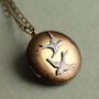 Antique Swallow Bird Locket Necklace, thumbnail 1 of 9