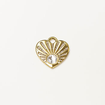 Aphrodite Sunrise Heart Charm 12ct Gold Plated, 2 of 3