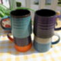 Set Of Four Reactive Glaze Brûlée Mugs In Assorted Alternative Glazes, thumbnail 2 of 11