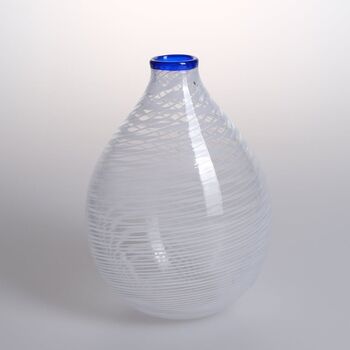 Handmade Merletto Bianco Hand Blown Glass Vase, 5 of 5