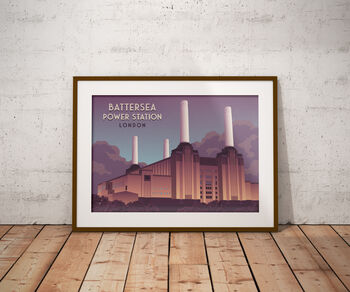 Battersea Power Station London Travel Poster Art Print, 6 of 8