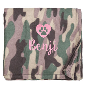 Personalised Camo Dog Design Blanket, 4 of 7