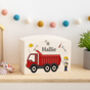 Personalised Tipper Truck Construction Wooden Money Pot, thumbnail 1 of 3