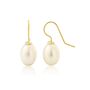 Gloucester Freshwater Pearl Silver Gold Drop Earrings, thumbnail 3 of 5