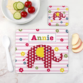 Personalised Girl's Coaster And Placemat Set, 4 of 12