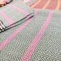 Striped Hand Loomed Fringed Blanket Throw, thumbnail 2 of 8