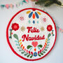 Punchneedle Feliz Navidad Kitsch Christmas Wreath, thumbnail 6 of 7