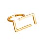 Minimalist Modern Gold Plated Open Rectangle Ring, thumbnail 3 of 5