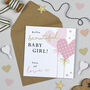 Heart Balloon Baby Girl Card, thumbnail 1 of 2