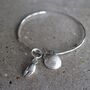 Sterling Silver Crab Claw And Cockle Shell Bangle, thumbnail 2 of 3