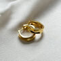 18k Gold Plated Crinkle Hoop Earrings, thumbnail 2 of 5