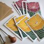 Tulip In Bloom Linocut Notecards Set Of Eight, thumbnail 2 of 6