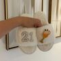 Orange Cocktail Embellished Personalised Birthday Slippers 21st 30th 40th Birthday, thumbnail 1 of 2